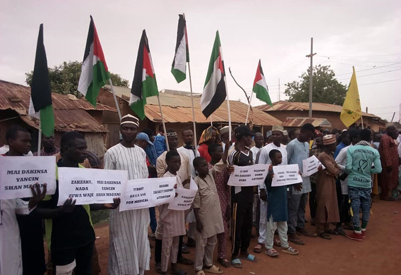 Nigeriyada Şeyx Zəkzakiyə qarşı təxribatlara etiraz olaraq nümayiş keçirilib